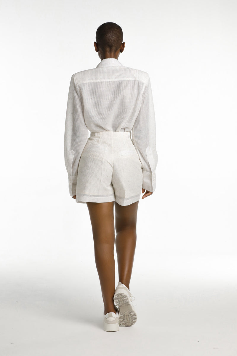OSIE WHITE NET SHORTS