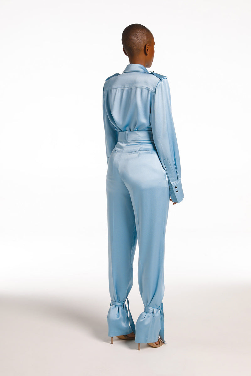 FORI OCEAN BLUE SATIN LUXE TROUSERS