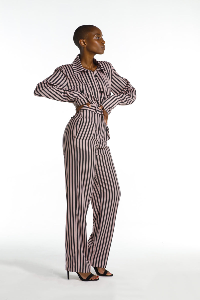 FREDUA BLUSH STRIPE TROUSERS
